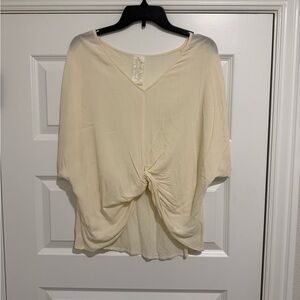Sadie & Sage Cream Twist-Front Dolman Top